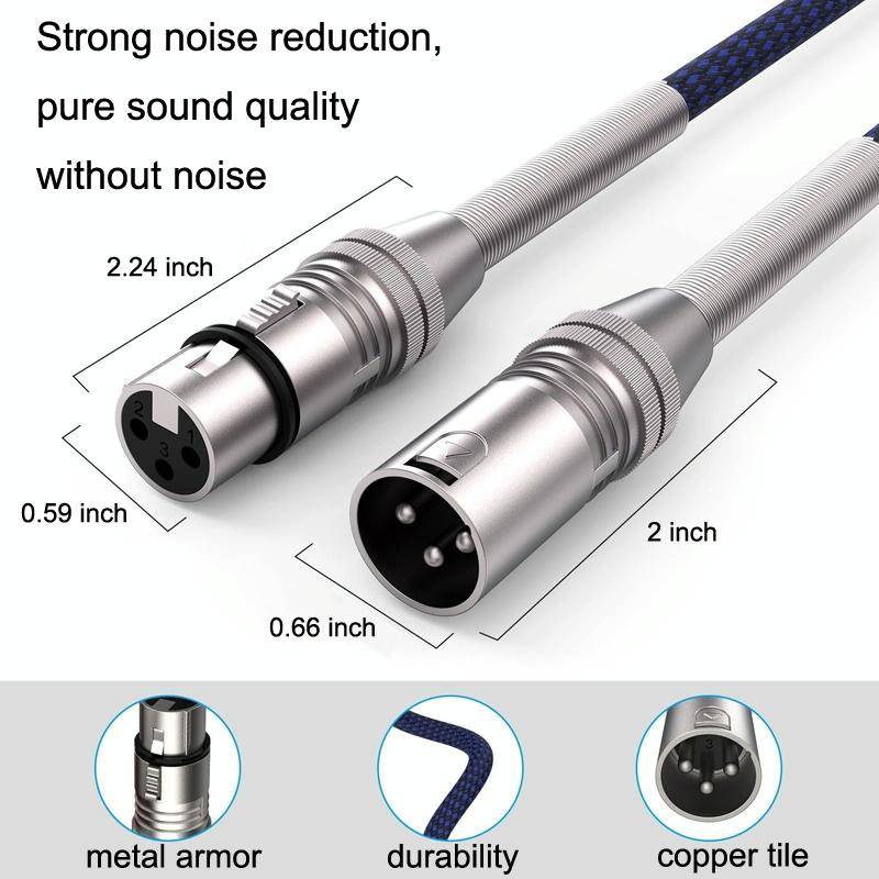 LHD010 Caron Male To Female XLR Dual Card Microphone Cable Audio Cable 0.3m(Blue)