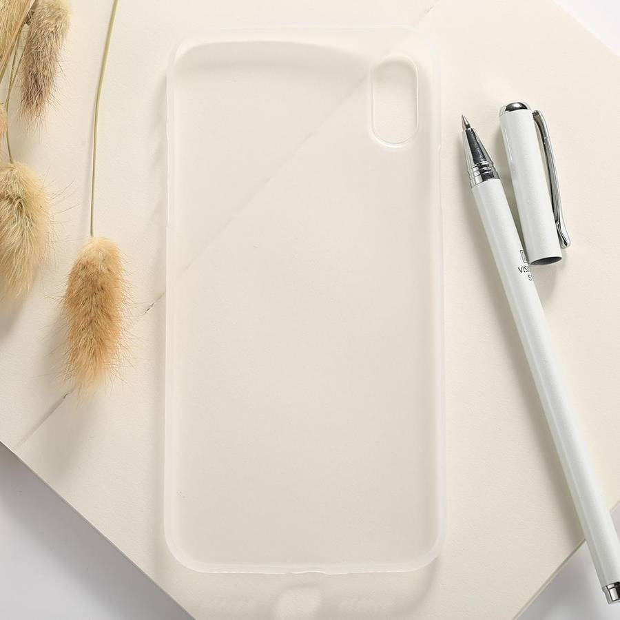 For iPhone X / XS Ultra-thin Frosted PP Protective Back Cover Case (White)