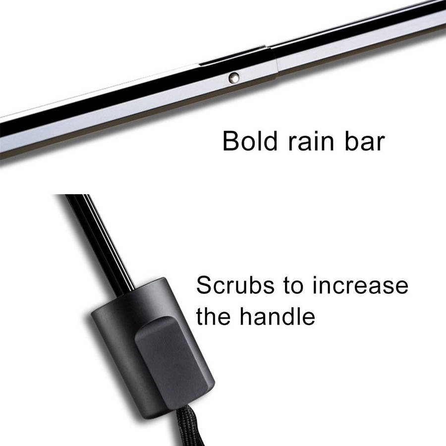 Lightweight Portable Three Folding Folding Umbrella, Black Waterproof Anti-UV, K Pattern