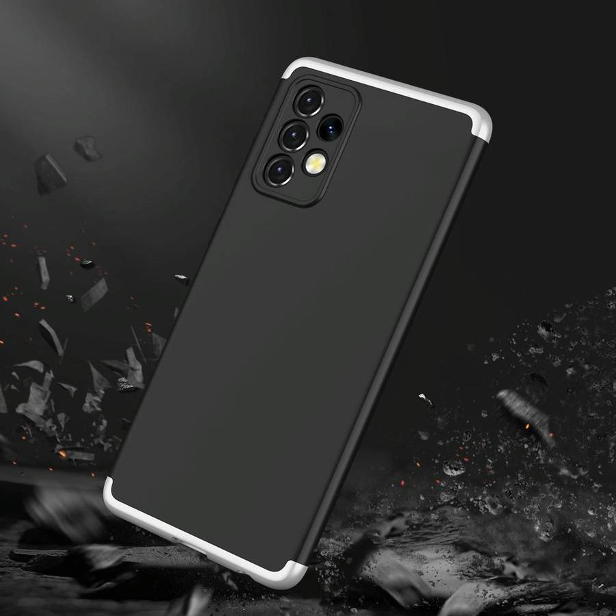 For Samsung Galaxy A52 5G / 4G GKK Three Stage Splicing Full Coverage PC Phone Case(Black Silver)