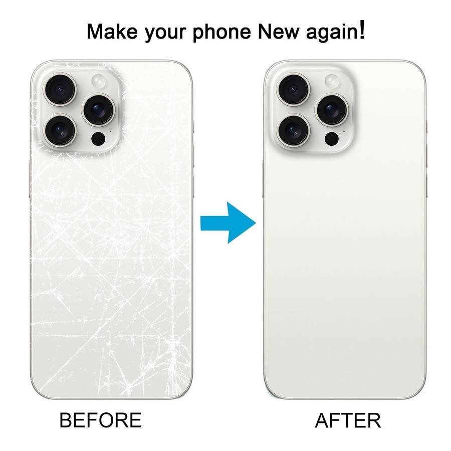 For iPhone 15 Pro Max Glass Battery Back Cover(White)