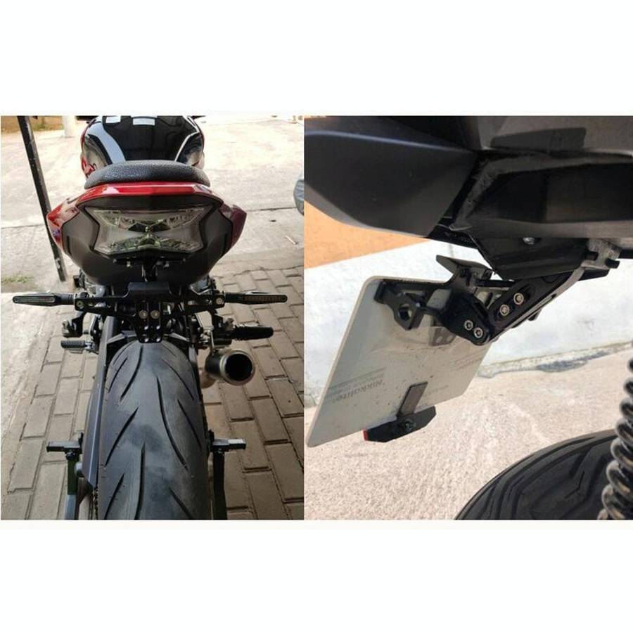 LPF013 Motorcycle Modification Accessories Universal Aircraft Shape Aluminum Alloy License Plate ...