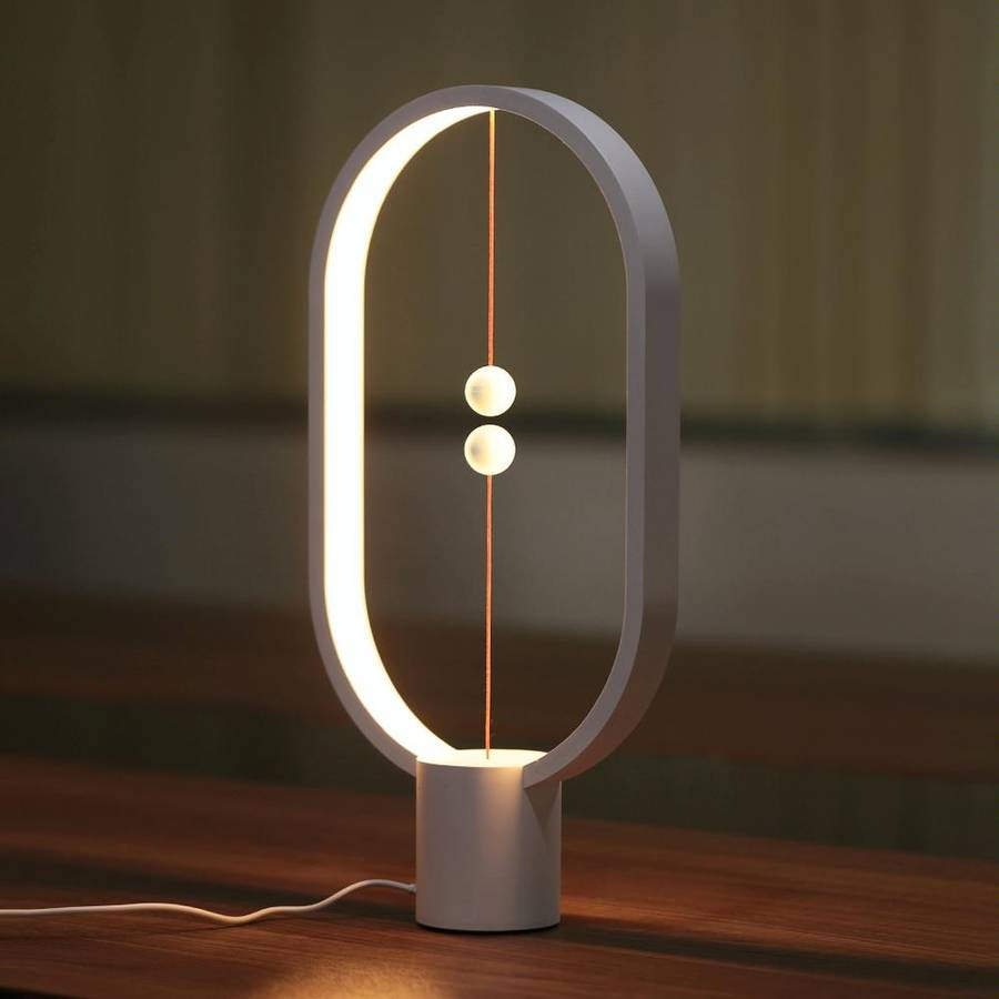 Beech Wood Balance Lamp LED Night Light USB Powered Bedroom Office Table Night Lamp Novel Light H...