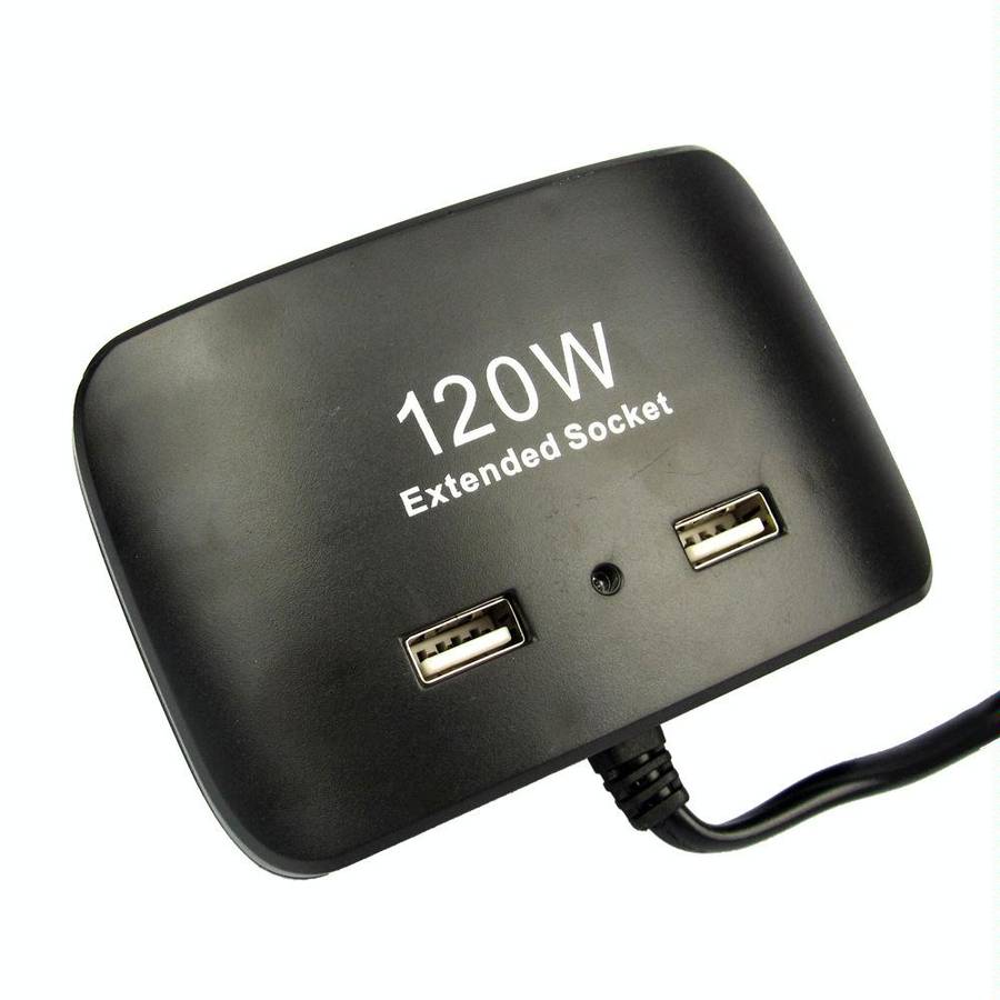 120W Car Cigarette Lighter Adapter, 3-Socket Cigarette Lighter Splitter with Dual USB Car Charger...