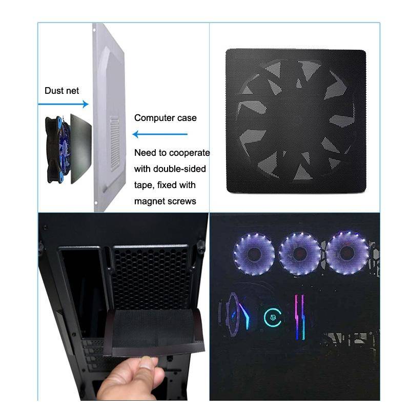 10pcs 12cm With Magnetic Suction PVC Cooling Fan Dust Net Desktop Computer Industrial Fan Filter ...