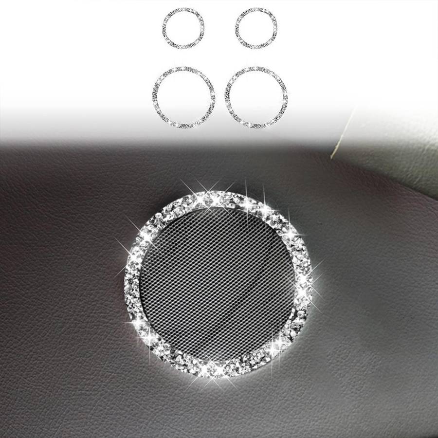 For BMW Series 3 E46 1998-2005 Car Horn Circle Diamond Decoration Sticker, Left and Right Drive