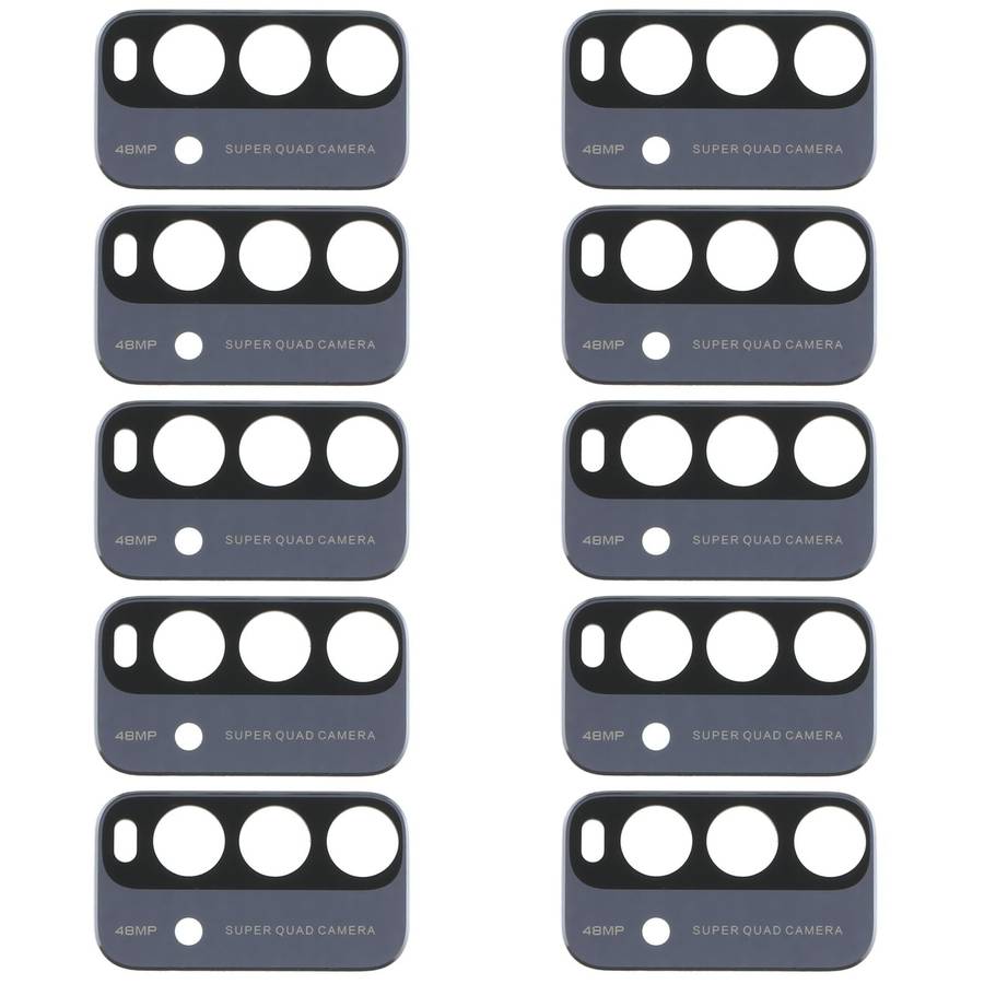 10 PCS Back Camera Lens for Xiaomi Redmi Note 9 4G M2010J19SC (Black)