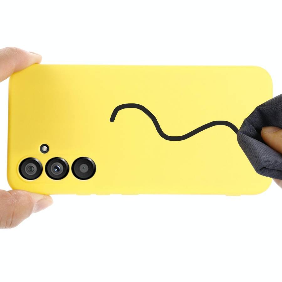 For Samsung Galaxy A34 5G Pure Color Liquid Silicone Shockproof Phone Case(Yellow)
