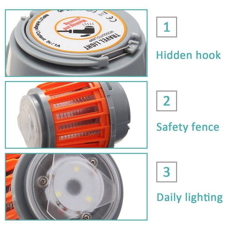 IP67 Waterproof LED Mosquito Killer Night Lamp Rechargeable Outdoor Travel Insects Flies Pest Kil...