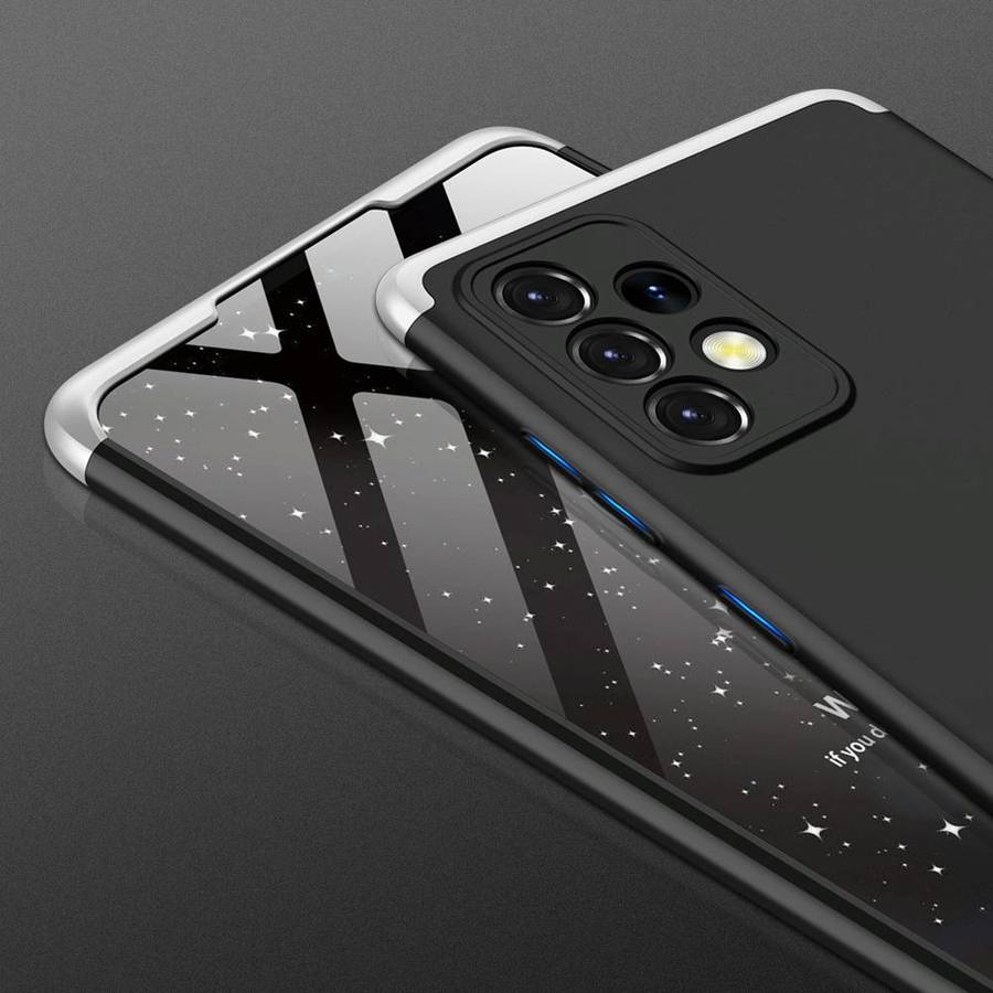 For Samsung Galaxy A52 5G / 4G GKK Three Stage Splicing Full Coverage PC Phone Case(Black Silver)