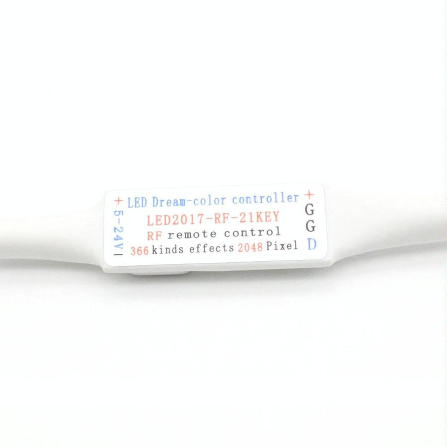 RGB LED Controller with 21-keys RF Remote Controller for WS2812B WS2811 LED Strip