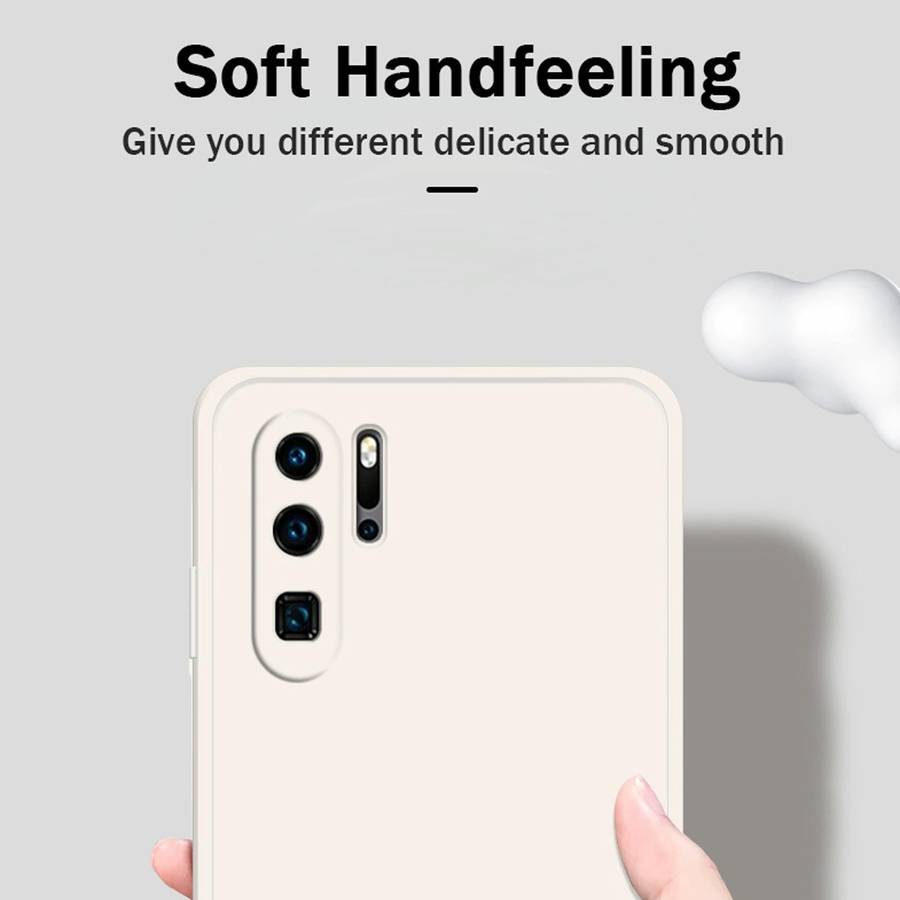For Huawei P30 Pro Solid Color Imitation Liquid Silicone Straight Edge Dropproof Full Coverage Pr...