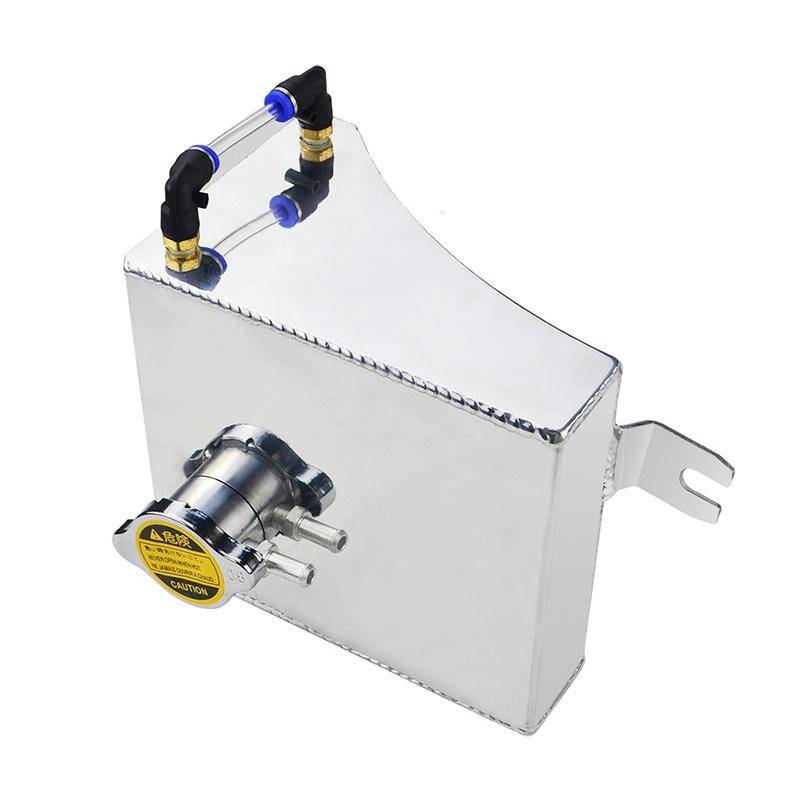 Car Modified Triangle Aluminum Alloy Cooling Water Tank Bottle Can for Nissan (Silver)
