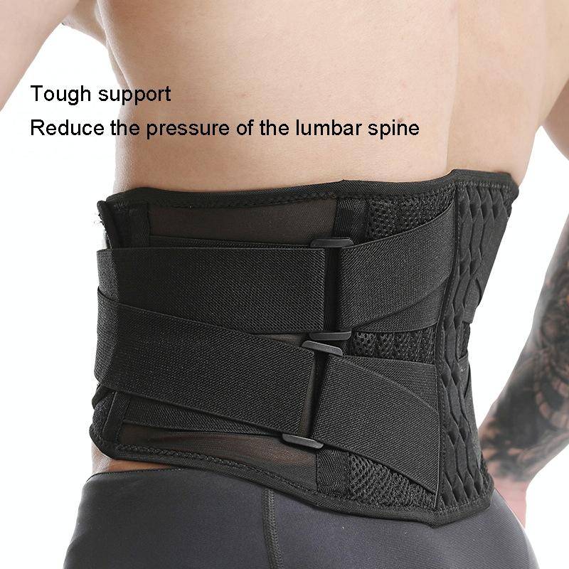 Men Steel Plate Squatting Weightlifting Exercise Use Waist and Abdominal Belt, Size: XL(Black)