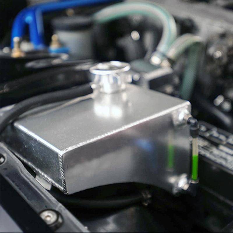Car Modified Triangle Aluminum Alloy Cooling Water Tank Bottle Can for Nissan (Silver)