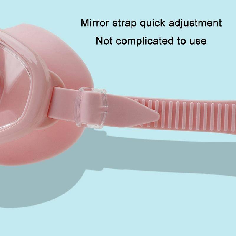 Children Anti-fog Large Frame Swimming Goggles With Conjoined Earplugs(White)