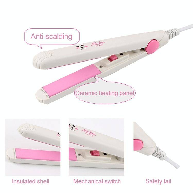 Mini Professional Hair Tools Smoothing Corrugated Travel Straightening Irons(Light Purple Duck)