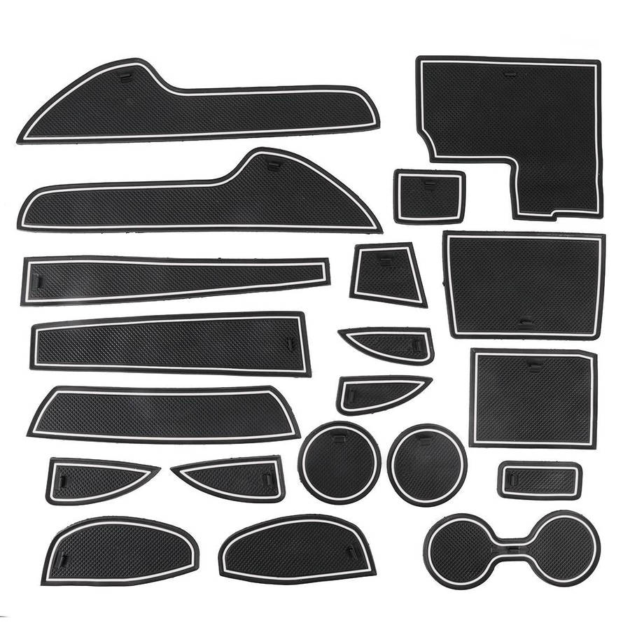 Car Water Cup Gate Slot Mats Plastic White Luminous Anti-Slip Interior Door Pad for Mazda CX-5 2015