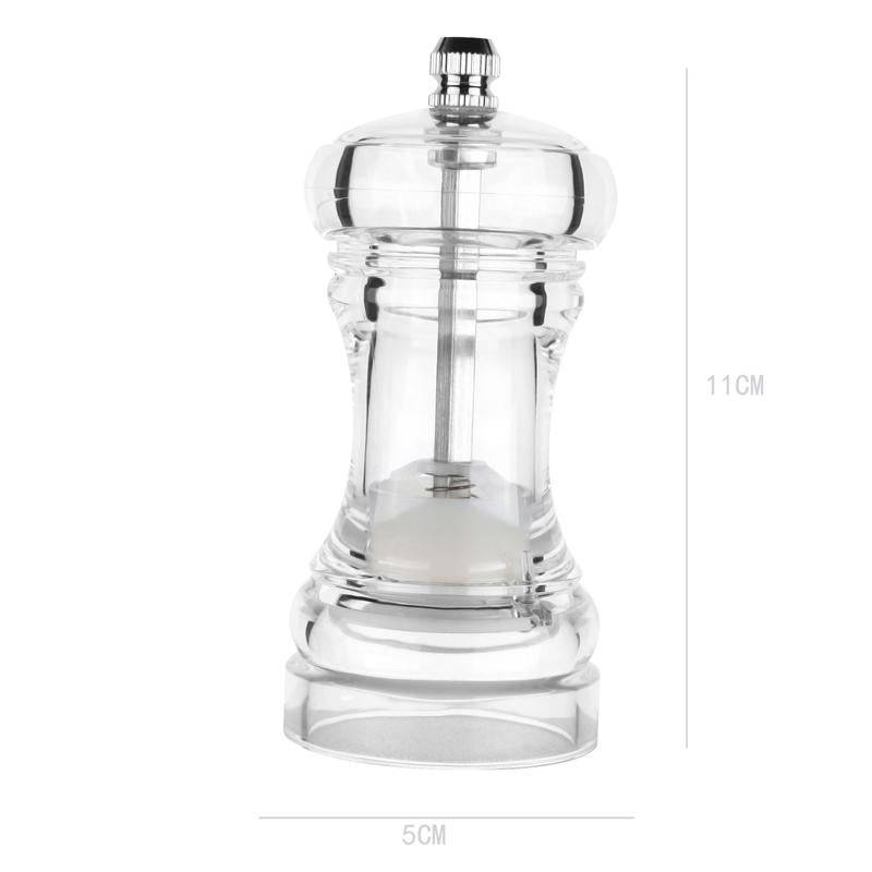 Acrylic Transparent Pepper Grinder Manual Pepper Grinder Ceramic Core Multi-Purpose Seasoning Bot...