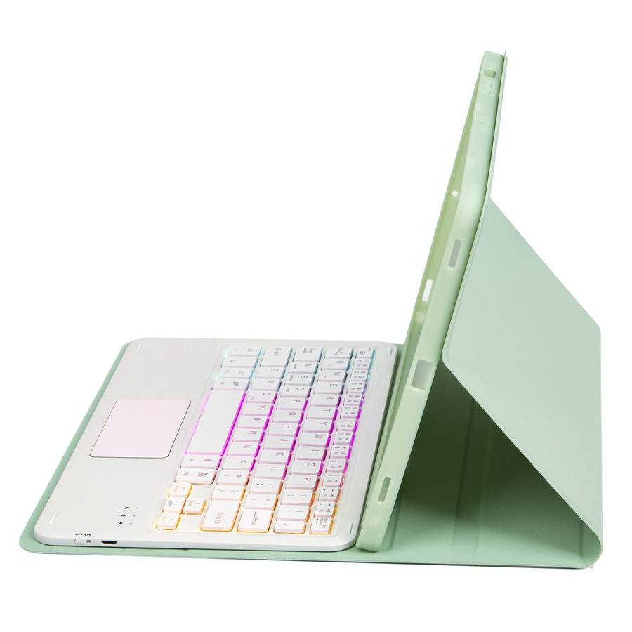 For Samsung Galaxy Tab A8 10.5 (2021) A08B-AS Candy Color Backlight Bluetooth Keyboard Leather Ta...
