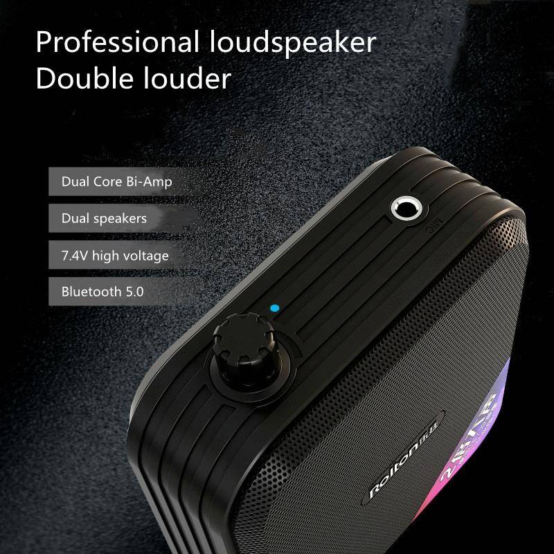 Rolton K600 7.4V Bluetooth Audio Speaker Megaphone Voice Amplifier Without Transmitter(Black)