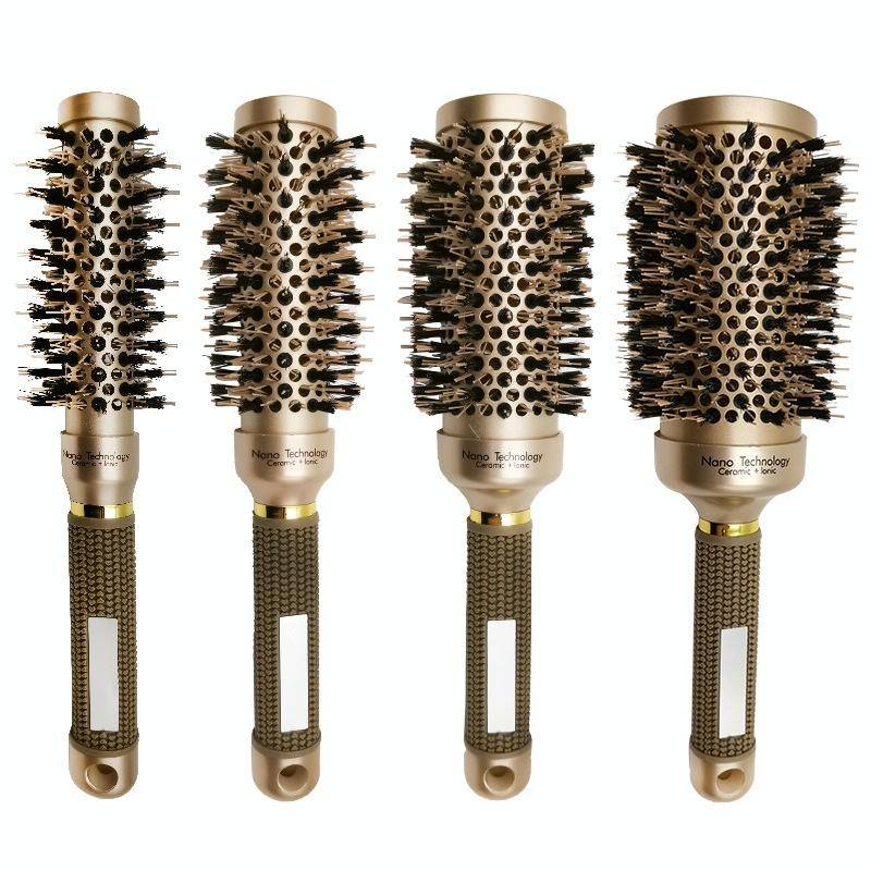 High Temperature Resistant Ceramic Bristles Roller Comb Nylon Needle Cylinder Curling Comb, Colou...