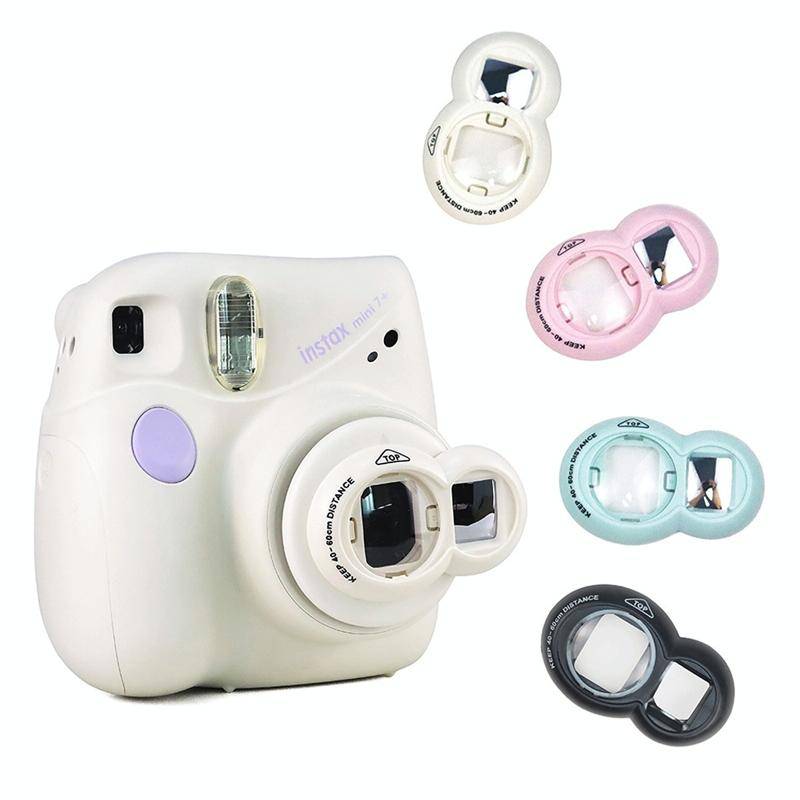 Mini Digital Camera Lens Selfie Mirror + Auxiliary Circle Set for FUJIFILM Instax Mini7+(Pink)