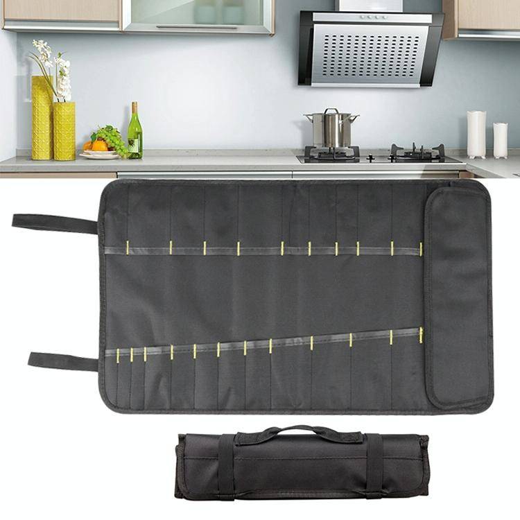 Chef Knife Storage Bag Portable Reel Knife Bag(Black)