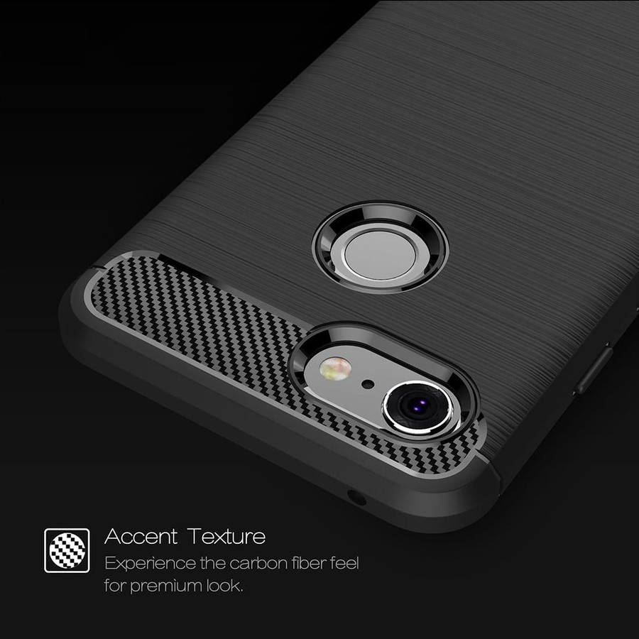 Brushed Texture Carbon Fiber Shockproof TPU Case for Google Pixel 3(Black)