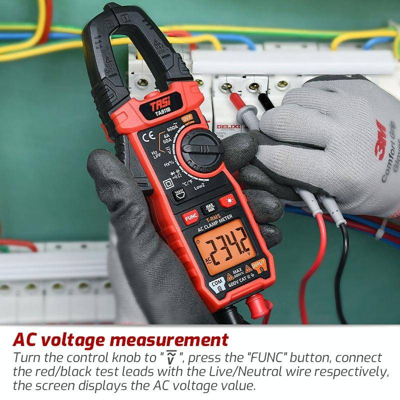 TASI TA811B Clamp Meter High Accuracy AC DC Voltage Ammeter
