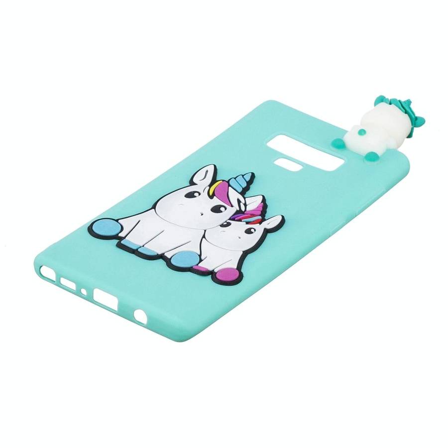 For Galaxy Note 9 3D Cartoon Pattern Shockproof TPU Protective Case(Couple Unicorn)
