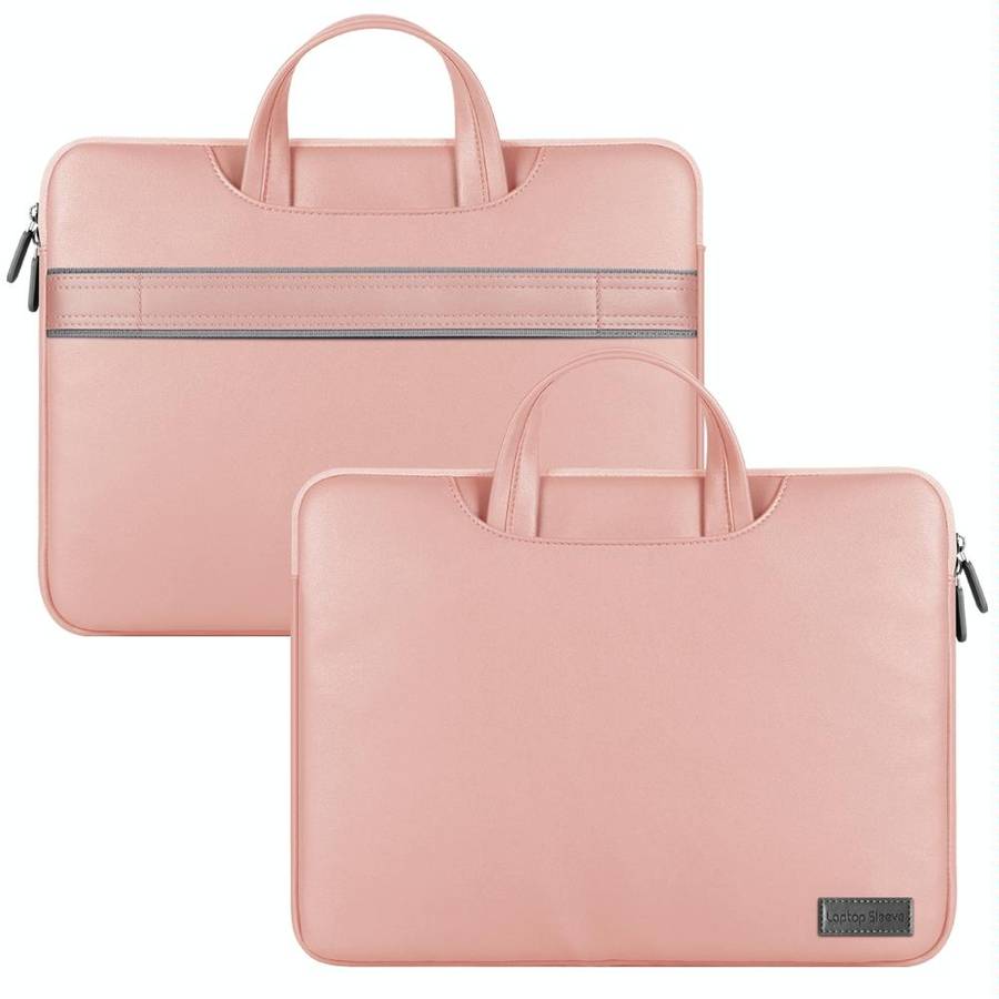 Waterproof PU Laptop Bag Inner Bag with Power Pack, Size:13 / 14 inch(Rose Gold)