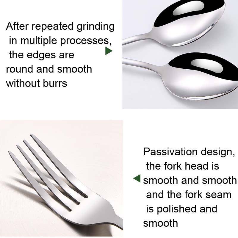 Stainless Steel Portable Cutlery Set Western Steak Knife Fork Spoon Set,Color: Black Gold