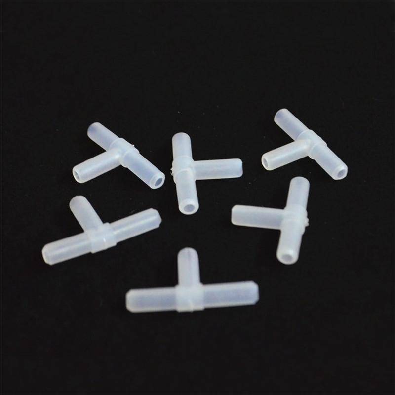 10 PCS 4mm T Shape 3-Way Plastic Fish Tank Acuarios Aquarium Air Pump Line Tubing Joints Connecto...