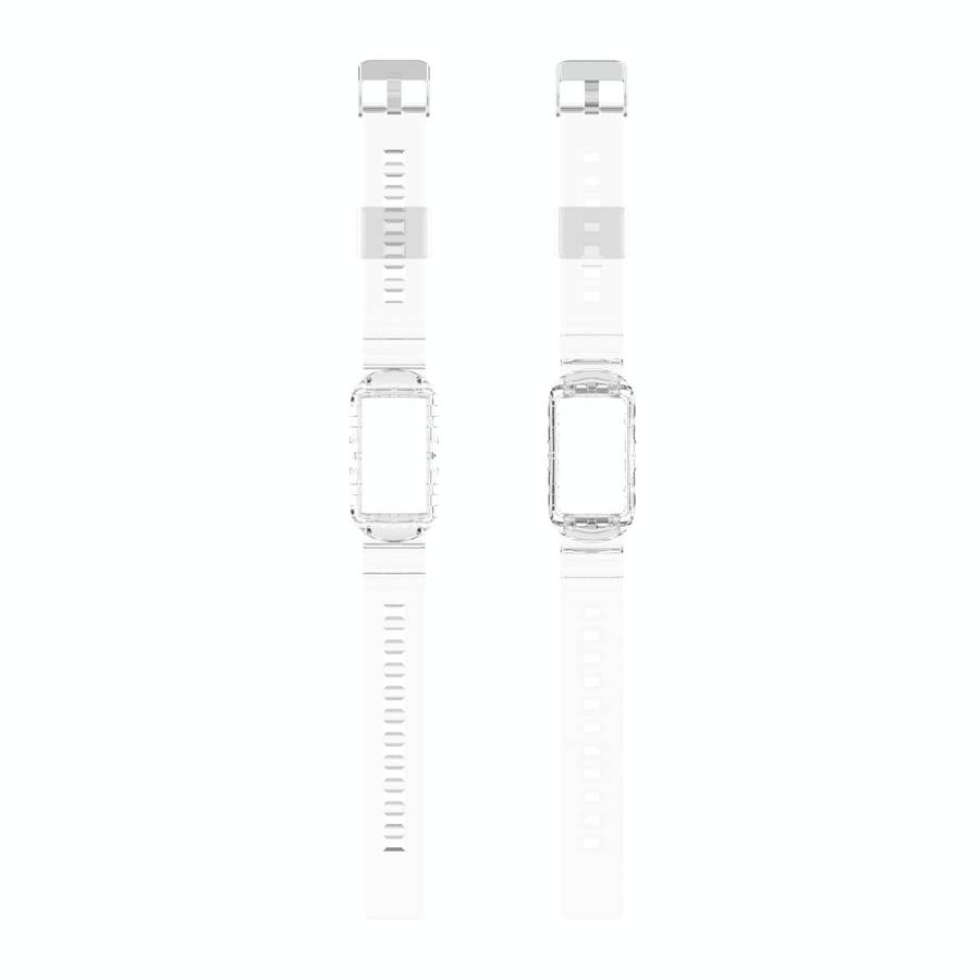 For Fitbit Charge 5 Silicone One Body Armor Watch Band(Transparent)