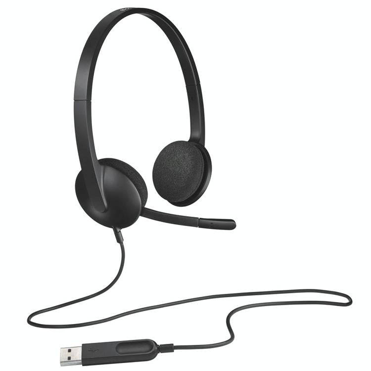 Logitech H340 Computer Office Education Training USB Interface Microphone Wired Headset