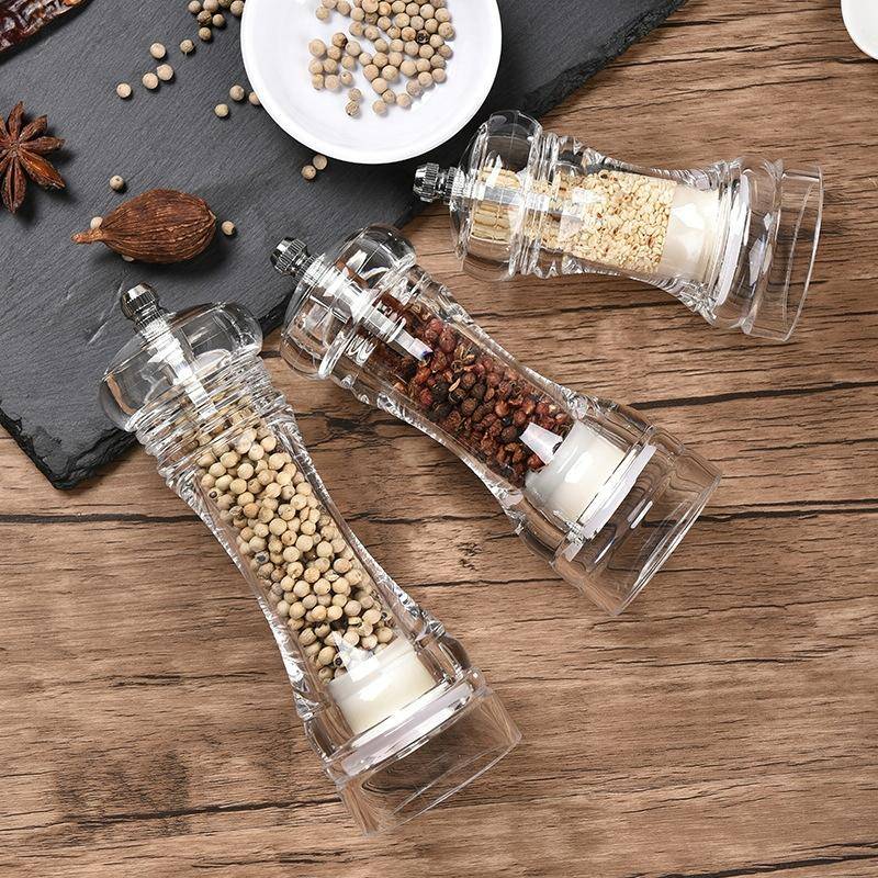 Acrylic Transparent Pepper Grinder Manual Pepper Grinder Ceramic Core Multi-Purpose Seasoning Bot...