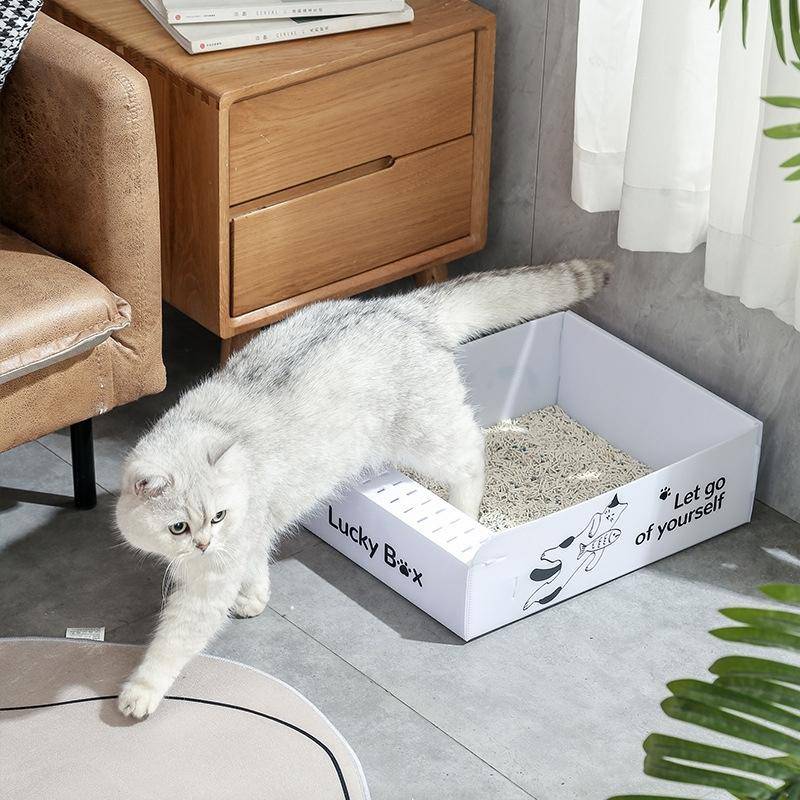 Medium Portable Disposable Cat Litter Pan Open No Wash Litter Tray