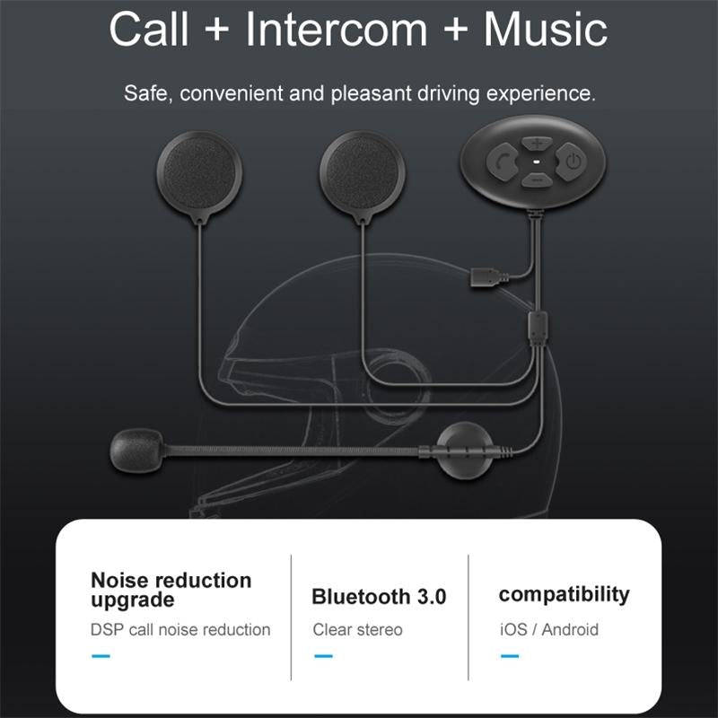 Dier DK12 800m Helmet Wireless Bluetooth Headset 5.0 Waterproof Double Motorcycle Call Headset Wi...