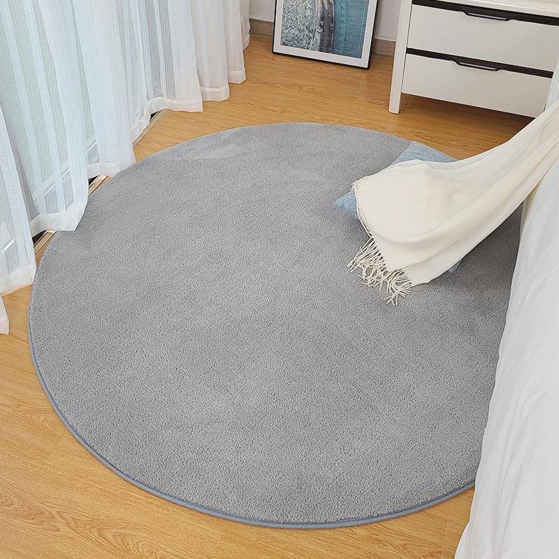 KSolid Round Carpet Soft Fleece Mat Anti-Slip Area Rug Kids Bedroom Door Mats, Size:Diameter: 140...