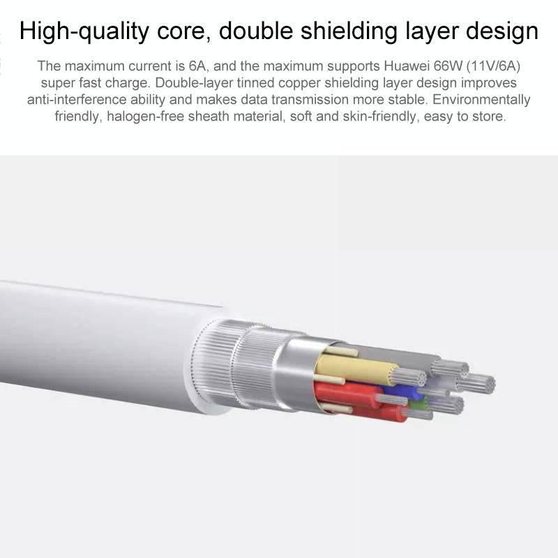 Original Huawei CC800 6A Type-C / USB-C to Type-C / USB-C Charging Data Cable, Length: 1.8m (White)
