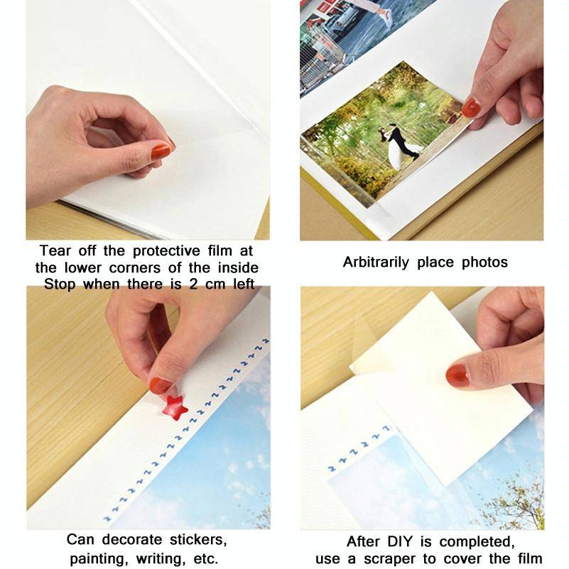 Retro Art DIY Handmade Photo Album Self-Adhesive Film Album, Style 16 inch Ride The Wind And Wave...