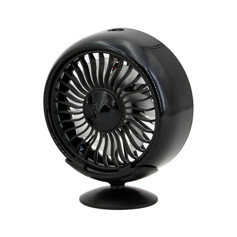 F102 Vehicle Dashboard Multi-function USB Colorful Lights Fan(Black)