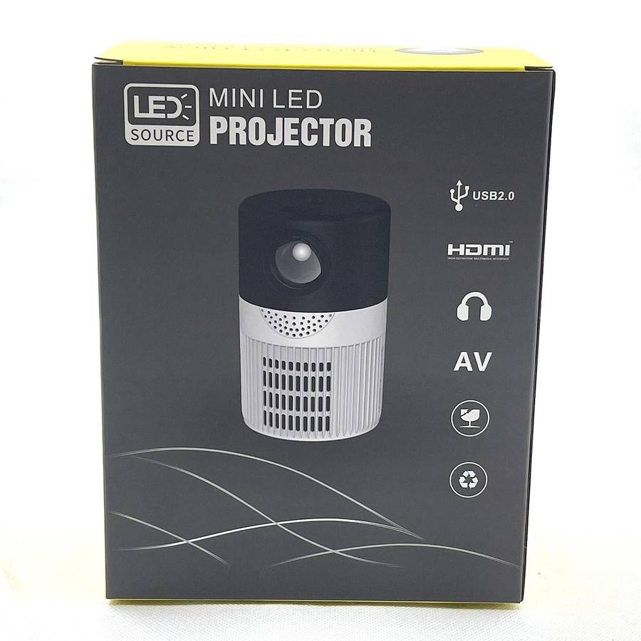 T400 100 inch Screen 3000 Lumens LED Mini Projector, Plug Type:EU Plug(Black White)