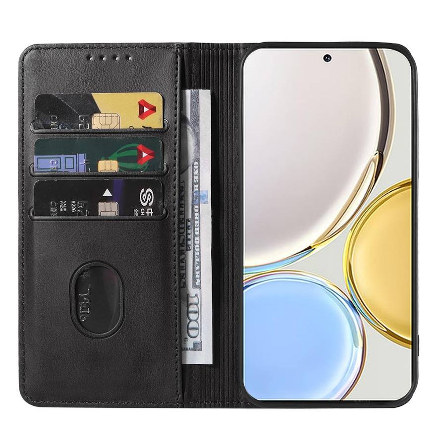 For Honor Magic4 Lite Magnetic Closure Leather Phone Case(Black)