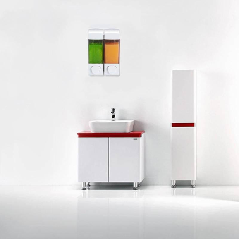 Double Head Wall Mounted Manual Press Soap Dispenser Shampoo Bottle Hand Wash Body Wash Dispenser...