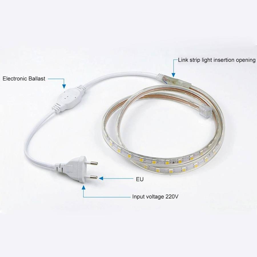 Casing Waterproof LED Light Strip, Length: 2m, Waterproof IP65 SMD 5730 LED Light with Power Plug...