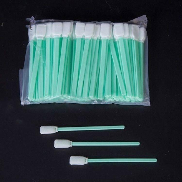 100 Sticks Inkjet Sponge Flat Head Cleaning Wipe Industrial Rod, Size:13cm(5 inch Small Wide Spon...