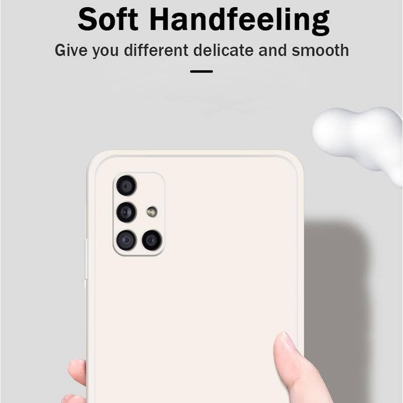 For Samsung Galaxy A31 Solid Color Imitation Liquid Silicone Straight Edge Dropproof Full Coverag...
