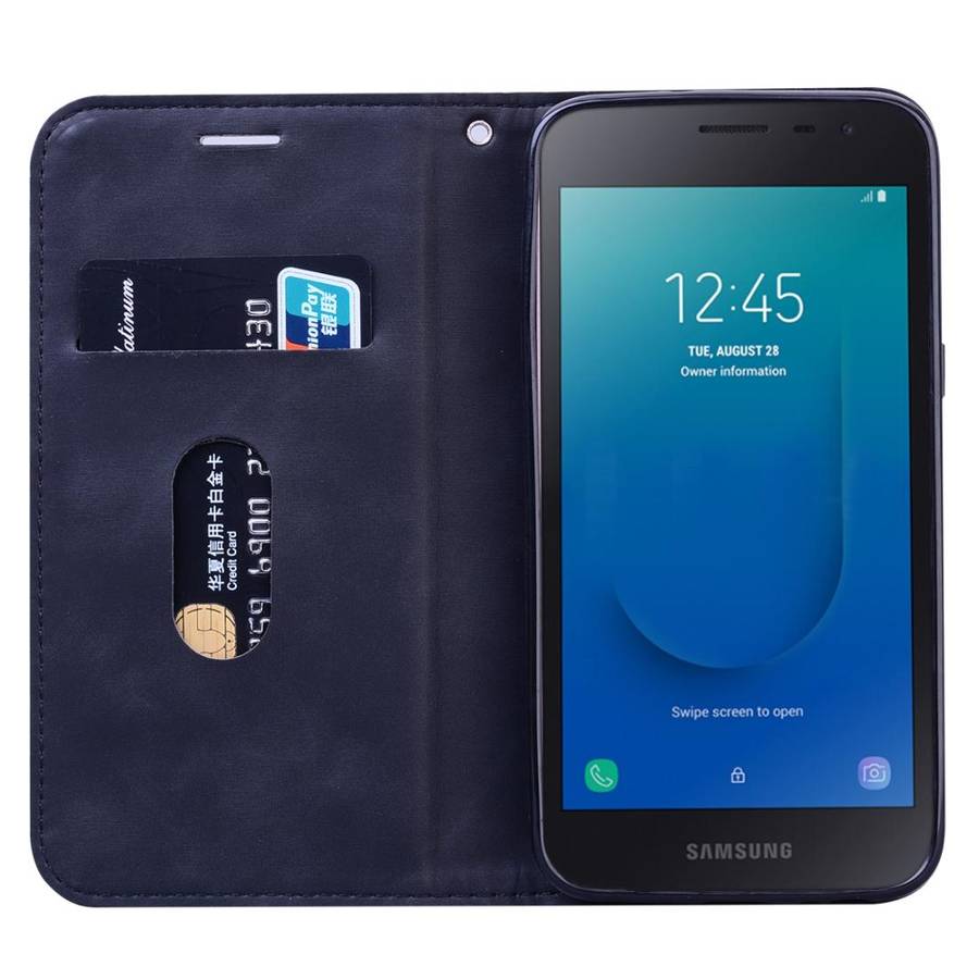 For Samsung Galaxy J2 Core Frosted Business Magnetic Horizontal Flip PU Leather Case with Holder ...